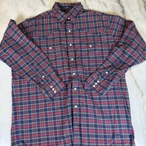 Daniel Cremieux Shirt Mens Large Plaid Western Pearl Snap Tailored Fit Button Up